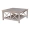 International Concepts Square Hampton  Coffee Table, 36 W, 36 L, 18 in H, Wood, Washed Gray Taupe OT09-70SC - alternate 2